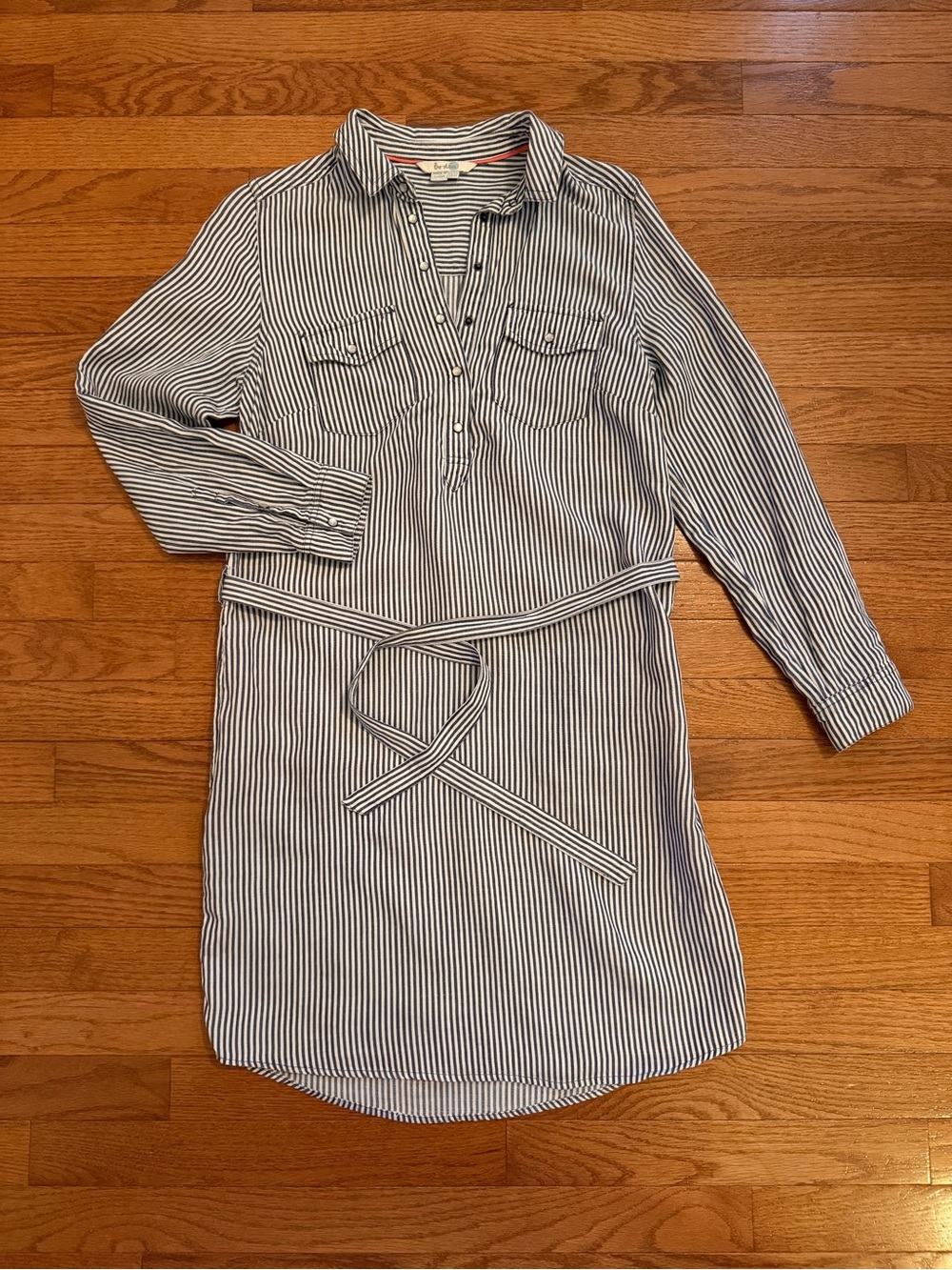 Boden Striped Long Sleeve Shirt Dress 6R